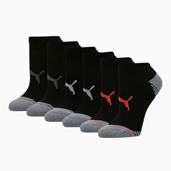Women's Low Cut Socks [6 Pack], BLACK / RED, extralarge